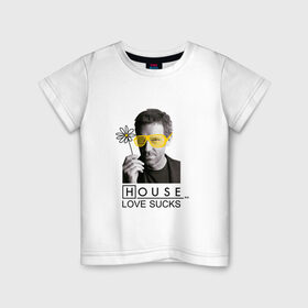 Детская футболка хлопок с принтом Доктор Хаус в Петрозаводске, 100% хлопок | круглый вырез горловины, полуприлегающий силуэт, длина до линии бедер | everybody lies | house m.d. | все лгут | доктор хаус | хью лори