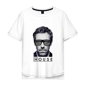 Мужская футболка хлопок Oversize с принтом Доктор Хаус в Петрозаводске, 100% хлопок | свободный крой, круглый ворот, “спинка” длиннее передней части | everybody lies | house m.d. | все лгут | доктор хаус | хью лори