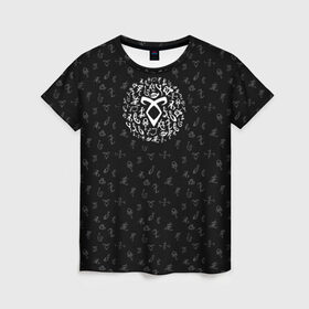 Женская футболка 3D с принтом Runes в Петрозаводске, 100% полиэфир ( синтетическое хлопкоподобное полотно) | прямой крой, круглый вырез горловины, длина до линии бедер | freeform | shadowhunters | доминик шервуд | клэри фрэй | кэтрин макнамара | фэнтази