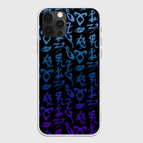 Чехол для iPhone 12 Pro с принтом Blue runes в Петрозаводске, силикон | область печати: задняя сторона чехла, без боковых панелей | Тематика изображения на принте: freeform | shadowhunters | доминик шервуд | клэри фрэй | кэтрин макнамара | фэнтази