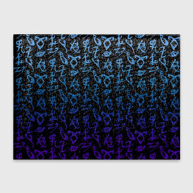 Обложка для студенческого билета с принтом Blue runes в Петрозаводске, натуральная кожа | Размер: 11*8 см; Печать на всей внешней стороне | freeform | shadowhunters | доминик шервуд | клэри фрэй | кэтрин макнамара | фэнтази
