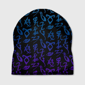Шапка 3D с принтом Blue runes в Петрозаводске, 100% полиэстер | универсальный размер, печать по всей поверхности изделия | freeform | shadowhunters | доминик шервуд | клэри фрэй | кэтрин макнамара | фэнтази