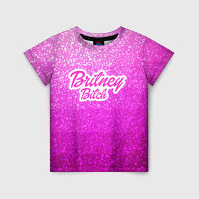 Детская футболка 3D с принтом Britney Bitch _pink в Петрозаводске, 100% гипоаллергенный полиэфир | прямой крой, круглый вырез горловины, длина до линии бедер, чуть спущенное плечо, ткань немного тянется | Тематика изображения на принте: baby one more time | britney spears | oops | бритни спирс