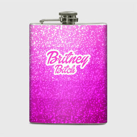 Фляга с принтом Britney Bitch _pink в Петрозаводске, металлический корпус | емкость 0,22 л, размер 125 х 94 мм. Виниловая наклейка запечатывается полностью | Тематика изображения на принте: baby one more time | britney spears | oops | бритни спирс