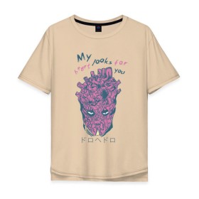 Мужская футболка хлопок Oversize с принтом Dorohedoro в Петрозаводске, 100% хлопок | свободный крой, круглый ворот, “спинка” длиннее передней части | anime | dorohedoro | heart | manga | pink