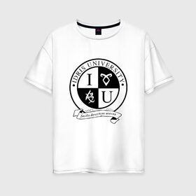 Женская футболка хлопок Oversize с принтом Idris University в Петрозаводске, 100% хлопок | свободный крой, круглый ворот, спущенный рукав, длина до линии бедер
 | freeform | shadowhunters | доминик шервуд | клэри фрэй | кэтрин макнамара | фэнтази