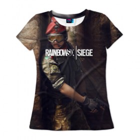 Женская футболка 3D с принтом RAINBOW SIX SIEGE ALIBI в Петрозаводске, 100% полиэфир ( синтетическое хлопкоподобное полотно) | прямой крой, круглый вырез горловины, длина до линии бедер | 