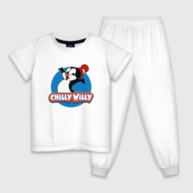 Детская пижама хлопок с принтом Чилли Вилли в Петрозаводске, 100% хлопок |  брюки и футболка прямого кроя, без карманов, на брюках мягкая резинка на поясе и по низу штанин
 | chili vili | chilli willi | chilly willy | пингвин | пингвиненок | чили вили | чилли вилли