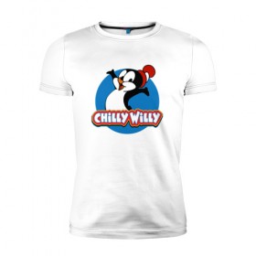 Мужская футболка премиум с принтом Чилли Вилли в Петрозаводске, 92% хлопок, 8% лайкра | приталенный силуэт, круглый вырез ворота, длина до линии бедра, короткий рукав | chili vili | chilli willi | chilly willy | пингвин | пингвиненок | чили вили | чилли вилли
