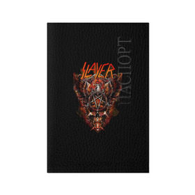 Обложка для паспорта матовая кожа с принтом Slayer в Петрозаводске, натуральная матовая кожа | размер 19,3 х 13,7 см; прозрачные пластиковые крепления | Тематика изображения на принте: slayer | гэри холт | керри кинг | пентаграмма | пол бостаф | рок группа | слаер | слайер | слеар | слеер | слейр | слеяр | том арайа | хеви