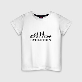 Детская футболка хлопок с принтом Evolution в Петрозаводске, 100% хлопок | круглый вырез горловины, полуприлегающий силуэт, длина до линии бедер | dog | друг человека | кинолог | люблю собак | овчарка | пес | собака | собачник | щенок | эволюция