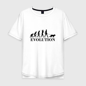 Мужская футболка хлопок Oversize с принтом Evolution в Петрозаводске, 100% хлопок | свободный крой, круглый ворот, “спинка” длиннее передней части | dog | друг человека | кинолог | люблю собак | овчарка | пес | собака | собачник | щенок | эволюция
