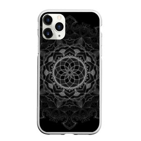 Чехол для iPhone 11 Pro матовый с принтом Мандала в Петрозаводске, Силикон |  | black | circle | draw | flower | ink | mandala | ornament | pattern | абстракт | геометрия | жизнь | круг | круговой | орнамент | паттерн | симметрия | узоры | цветок | чернила