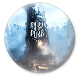 Значок с принтом Frost punk в Петрозаводске,  металл | круглая форма, металлическая застежка в виде булавки | Тематика изображения на принте: 