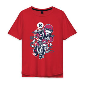 Мужская футболка хлопок Oversize с принтом Мотоциклист в Петрозаводске, 100% хлопок | свободный крой, круглый ворот, “спинка” длиннее передней части | гонки | граффити | мото | мотоцикл | мотоциклист | мотоциклы | скорость