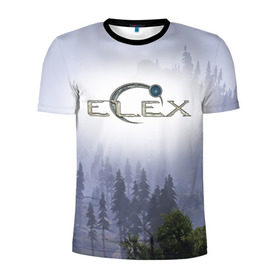 Мужская футболка 3D спортивная с принтом Elex в Петрозаводске, 100% полиэстер с улучшенными характеристиками | приталенный силуэт, круглая горловина, широкие плечи, сужается к линии бедра | 