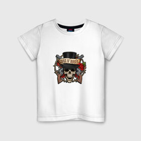 Детская футболка хлопок с принтом guns n roses 3 в Петрозаводске, 100% хлопок | круглый вырез горловины, полуприлегающий силуэт, длина до линии бедер | guns n roses