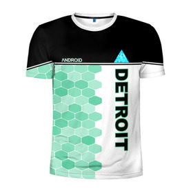 Мужская футболка 3D спортивная с принтом Detroit: Become Human в Петрозаводске, 100% полиэстер с улучшенными характеристиками | приталенный силуэт, круглая горловина, широкие плечи, сужается к линии бедра | android | dbh | detroit | detroit become human | deviant | game | gamer | андроид | девиант | детройт | игра | костюм