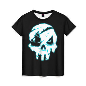 Женская футболка 3D с принтом Sea of Thieves в Петрозаводске, 100% полиэфир ( синтетическое хлопкоподобное полотно) | прямой крой, круглый вырез горловины, длина до линии бедер | action | adventure | боевик | графика | мульт | остров | пираты | череп