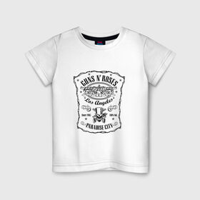 Детская футболка хлопок с принтом GunsN`Roses в Петрозаводске, 100% хлопок | круглый вырез горловины, полуприлегающий силуэт, длина до линии бедер | gansenroses | gunsnroses | rock | rockmusik | ганзенроуз | рок | рокмузыка