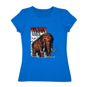 Женская футболка хлопок с принтом Мамонт в Петрозаводске, 100% хлопок | прямой крой, круглый вырез горловины, длина до линии бедер, слегка спущенное плечо | животные | мамонт | мамонты | слон | слоны