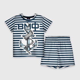 Детский костюм с шортами 3D с принтом Якорь ВМФ в Петрозаводске,  |  | военно морской флот | тельняшка | флот