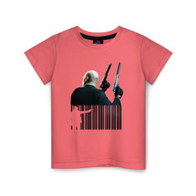 Детская футболка хлопок с принтом Hitman black в Петрозаводске, 100% хлопок | круглый вырез горловины, полуприлегающий силуэт, длина до линии бедер | Тематика изображения на принте: 