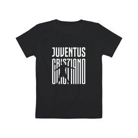 Детская футболка хлопок с принтом Juventus - Cristiano Ronaldo 7 в Петрозаводске, 100% хлопок | круглый вырез горловины, полуприлегающий силуэт, длина до линии бедер | 0x000000123 | cristiano ronaldo | juventus | криштиано роналдо | ювентус