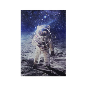 Обложка для паспорта матовая кожа с принтом STARFIELD в Петрозаводске, натуральная матовая кожа | размер 19,3 х 13,7 см; прозрачные пластиковые крепления | Тематика изображения на принте: 2019 | 2020 | bethesda | logo | space | starfield | звезды | игра | космонавт | космос | логотип | старфиелд