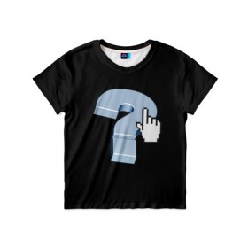 Детская футболка 3D с принтом Знак вопроса в Петрозаводске, 100% гипоаллергенный полиэфир | прямой крой, круглый вырез горловины, длина до линии бедер, чуть спущенное плечо, ткань немного тянется | вопрос | знаки | компьютер | символы