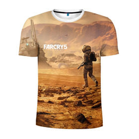 Мужская футболка 3D спортивная с принтом FAR CRY 5 LOST ON MARS в Петрозаводске, 100% полиэстер с улучшенными характеристиками | приталенный силуэт, круглая горловина, широкие плечи, сужается к линии бедра | action | far cry | far cry 5 | lost on mars | игра | космонавт | космос | марс | экшн