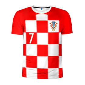 Мужская футболка 3D спортивная с принтом Хорватия Ракитич форма в Петрозаводске, 100% полиэстер с улучшенными характеристиками | приталенный силуэт, круглая горловина, широкие плечи, сужается к линии бедра |  ракитич  | сборная хорватии | хорватия | чемпионат мира | чм