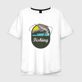 Мужская футболка хлопок Oversize с принтом Рыбалка в Петрозаводске, 100% хлопок | свободный крой, круглый ворот, “спинка” длиннее передней части | ловить рыбу | на рыбалку | охота | природа | рыба | рыбак | рыбалка