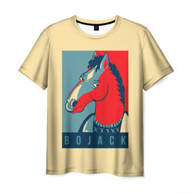 Мужская футболка 3D с принтом Конь БоДжек #2 в Петрозаводске, 100% полиэфир | прямой крой, круглый вырез горловины, длина до линии бедер | bojack | horesman | horseman | netflix | бо | боджек | ванда | джек | диана | конь | кэралин | лин | лошадь | нетфликс | пирс | сара | тод | тодд | чавез