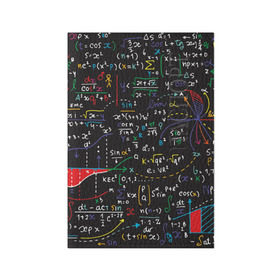Обложка для паспорта матовая кожа с принтом Math в Петрозаводске, натуральная матовая кожа | размер 19,3 х 13,7 см; прозрачные пластиковые крепления | математика | наука | тригонометрия | уравнения | формулы | цифры