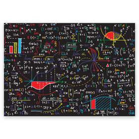 Поздравительная открытка с принтом Math в Петрозаводске, 100% бумага | плотность бумаги 280 г/м2, матовая, на обратной стороне линовка и место для марки
 | математика | наука | тригонометрия | уравнения | формулы | цифры