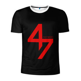 Мужская футболка 3D спортивная с принтом AGENT 47 HITMAN (НА СПИНЕ) в Петрозаводске, 100% полиэстер с улучшенными характеристиками | приталенный силуэт, круглая горловина, широкие плечи, сужается к линии бедра | Тематика изображения на принте: agent 47 | агент 47 | хитман