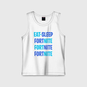 Детская майка хлопок с принтом Eat Sleep Fortnite в Петрозаводске,  |  | Тематика изображения на принте: battle royale | fortnite | victory royale | батл роял | фортнайт