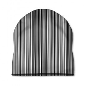 Шапка 3D с принтом Черно белые полосы в Петрозаводске, 100% полиэстер | универсальный размер, печать по всей поверхности изделия | Тематика изображения на принте: белое | полоски | полосы | черное