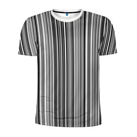 Мужская футболка 3D спортивная с принтом Черно белые полосы в Петрозаводске, 100% полиэстер с улучшенными характеристиками | приталенный силуэт, круглая горловина, широкие плечи, сужается к линии бедра | Тематика изображения на принте: белое | полоски | полосы | черное