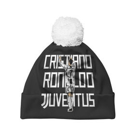 Шапка 3D c помпоном с принтом Cristiano Ronaldo. Juventus в Петрозаводске, 100% полиэстер | универсальный размер, печать по всей поверхности изделия | 7 | champion | cr7 | cristiano | footballer | forward | juventus | portugal | ronaldo | крис | криштиану | португалия | реал | рон | роналду | ронни | форвард | футболист | чемпион | ювентус