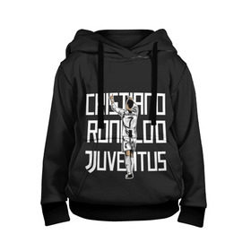 Детская толстовка 3D с принтом Cristiano Ronaldo. Juventus в Петрозаводске, 100% полиэстер | двухслойный капюшон со шнурком для регулировки, мягкие манжеты на рукавах и по низу толстовки, спереди карман-кенгуру с мягким внутренним слоем | 7 | champion | cr7 | cristiano | footballer | forward | juventus | portugal | ronaldo | крис | криштиану | португалия | реал | рон | роналду | ронни | форвард | футболист | чемпион | ювентус