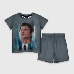 Детский костюм с шортами 3D с принтом Connor в Петрозаводске,  |  | 2038 | become | connor | dbh | detroit | gamer | human | kara | андроид | девиант | детройт | кара | квест | коннор | маркус