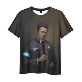 Мужская футболка 3D с принтом Connor в Петрозаводске, 100% полиэфир | прямой крой, круглый вырез горловины, длина до линии бедер | 2038 | become | connor | dbh | detroit | gamer | human | kara | андроид | девиант | детройт | кара | квест | коннор | маркус