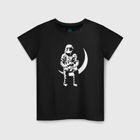 Детская футболка хлопок с принтом Луна в Петрозаводске, 100% хлопок | круглый вырез горловины, полуприлегающий силуэт, длина до линии бедер | angels and airwaves | ava | tom delonge | том делонг