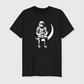 Мужская футболка премиум с принтом Луна в Петрозаводске, 92% хлопок, 8% лайкра | приталенный силуэт, круглый вырез ворота, длина до линии бедра, короткий рукав | angels and airwaves | ava | tom delonge | том делонг