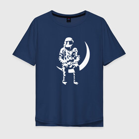 Мужская футболка хлопок Oversize с принтом Луна в Петрозаводске, 100% хлопок | свободный крой, круглый ворот, “спинка” длиннее передней части | angels and airwaves | ava | tom delonge | том делонг