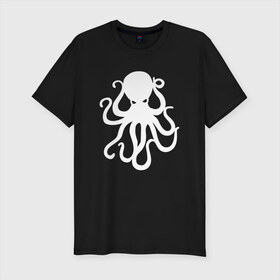 Мужская футболка премиум с принтом Осьминог в Петрозаводске, 92% хлопок, 8% лайкра | приталенный силуэт, круглый вырез ворота, длина до линии бедра, короткий рукав | mark hoppus | octopus | марк хоппус | осьминог