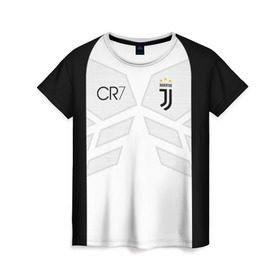 Женская футболка 3D с принтом RONALDO JUVE SPORT в Петрозаводске, 100% полиэфир ( синтетическое хлопкоподобное полотно) | прямой крой, круглый вырез горловины, длина до линии бедер | cr7 | fc juventus | football | juve | juventus | ronaldo | sport | роналдо | спорт | футбол | ювентус