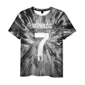 Мужская футболка 3D с принтом RONALDO JUVE SPORT в Петрозаводске, 100% полиэфир | прямой крой, круглый вырез горловины, длина до линии бедер | cr7 | fc | клуб | криштиану роналду | роналдо | фк | ювентус